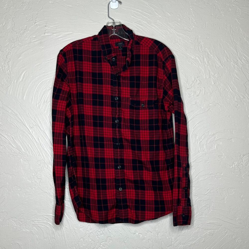 J Crew Plaid Button Down Size Medium - image 1